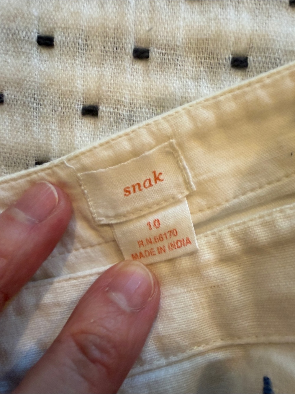 A-Line White Skirt with Blue Teardrop Print - Picture 3 of 5